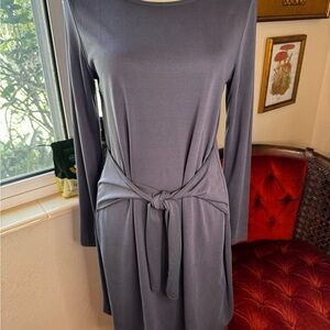 Elegant Gray Long Sleeve Dress